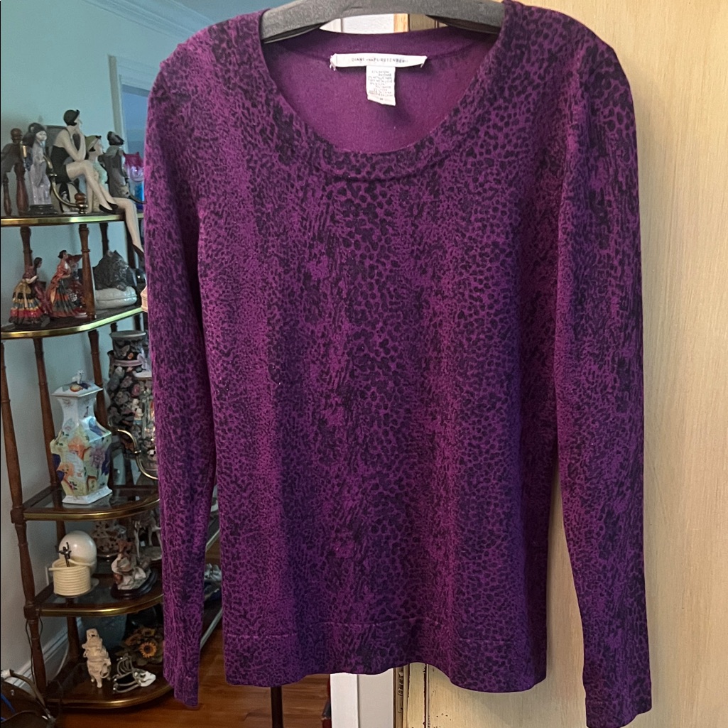 Diane Von Furstenberg Purple Patterned Top